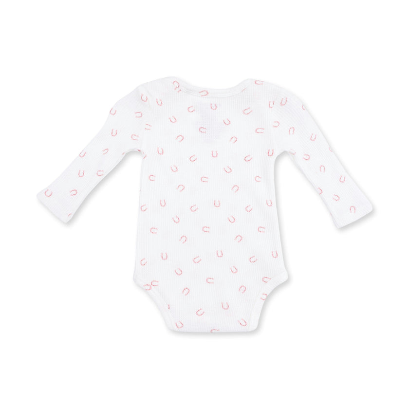 Little Horseshoes Pink - Long Sleeve Bodysuit