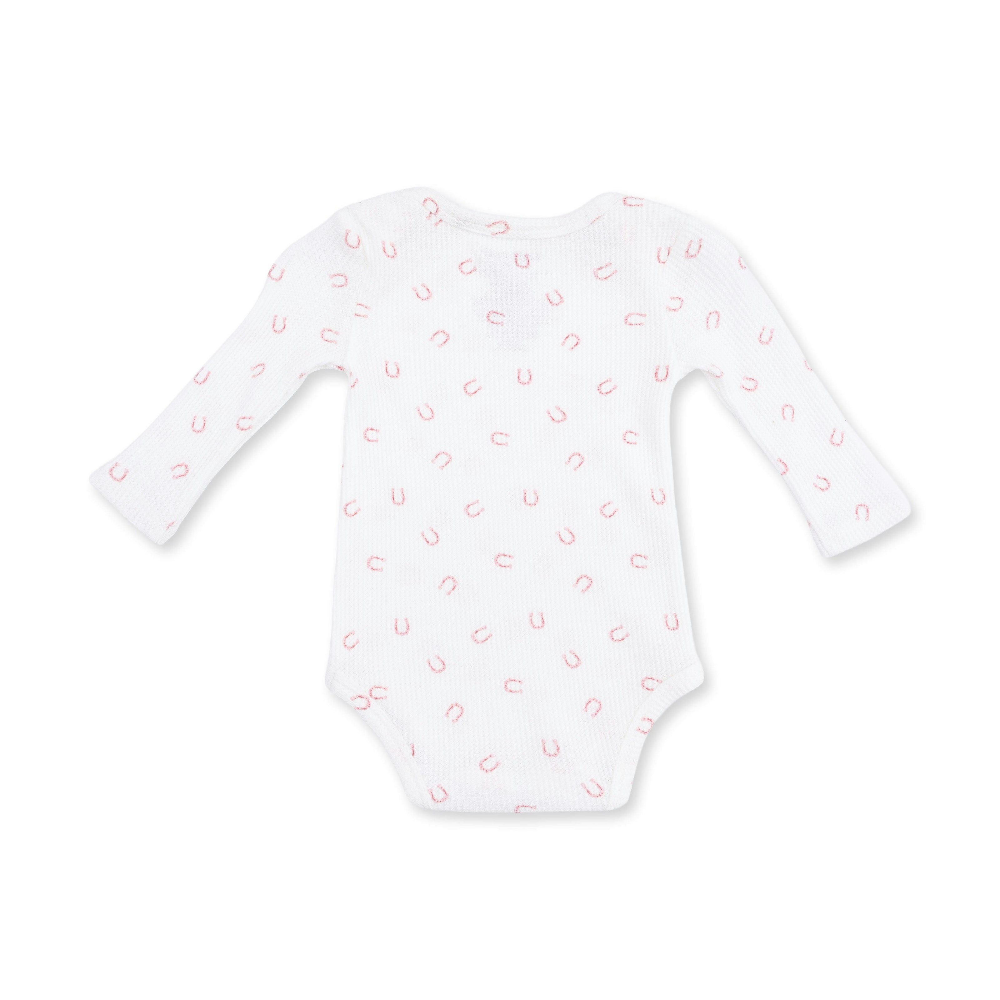 Little Horseshoes Pink - Long Sleeve Bodysuit
