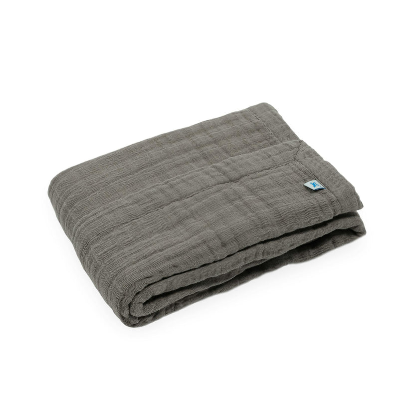 Cotton Muslin Baby Quilt - Mocha