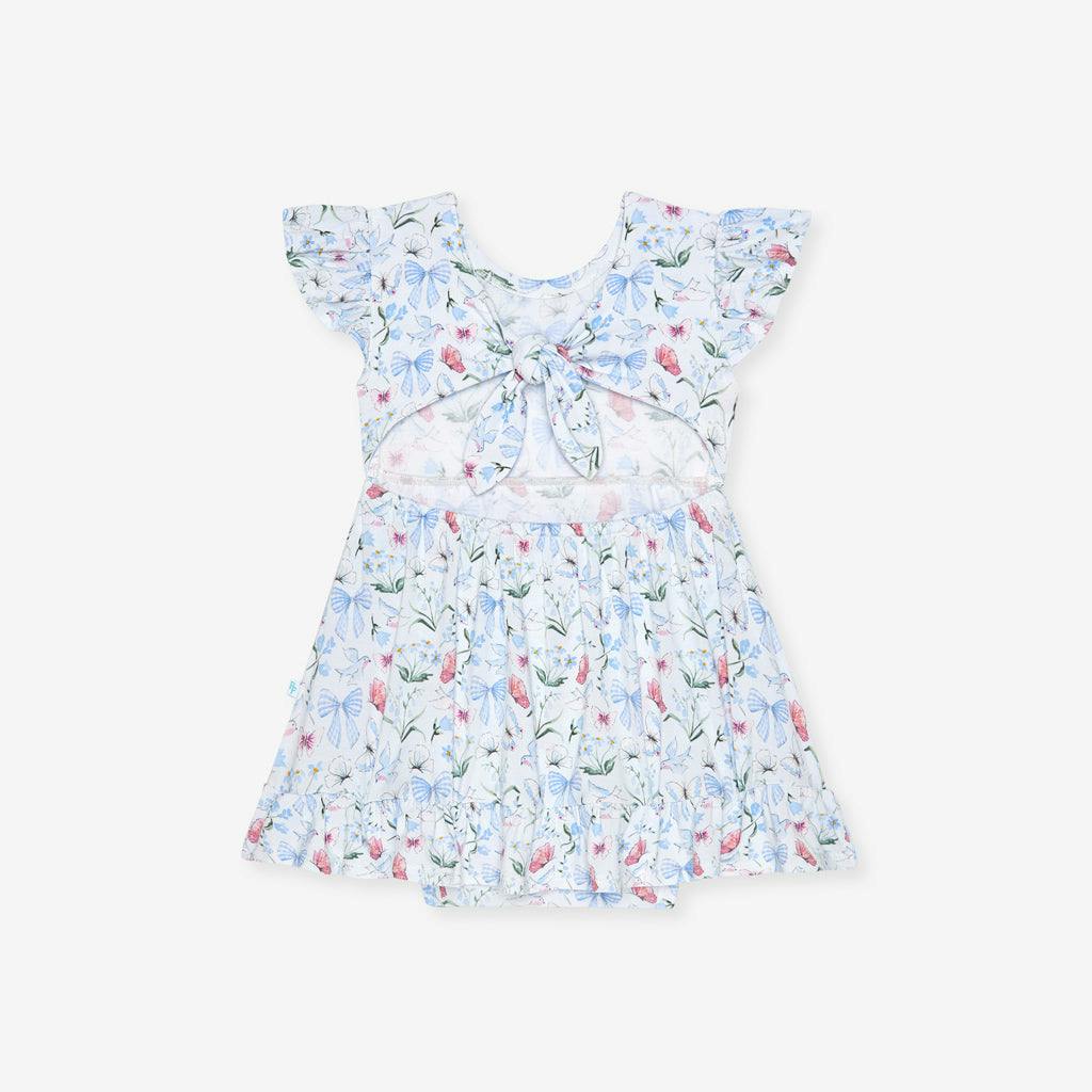 Gail Tie Back Ruffled Bodysuit Dress