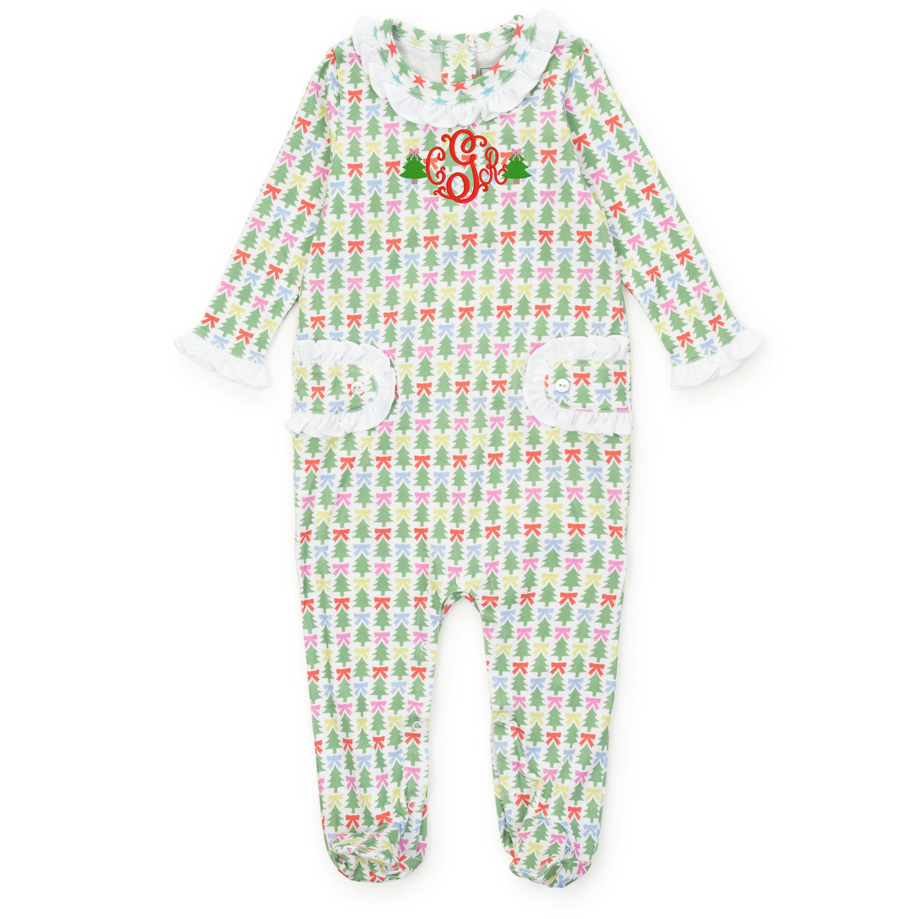 Lucy Girls' Romper - Tree Topper Bows