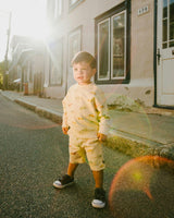 French Terry Shorts Beige Jeep Print