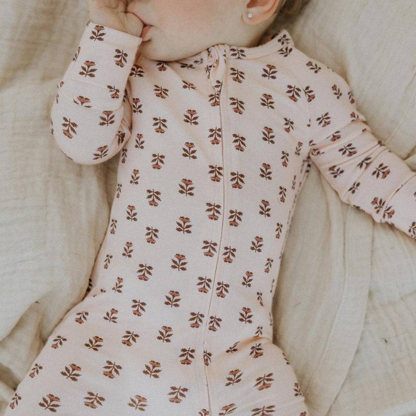 Modal Convertible Footy Pajamas in Wild Rose