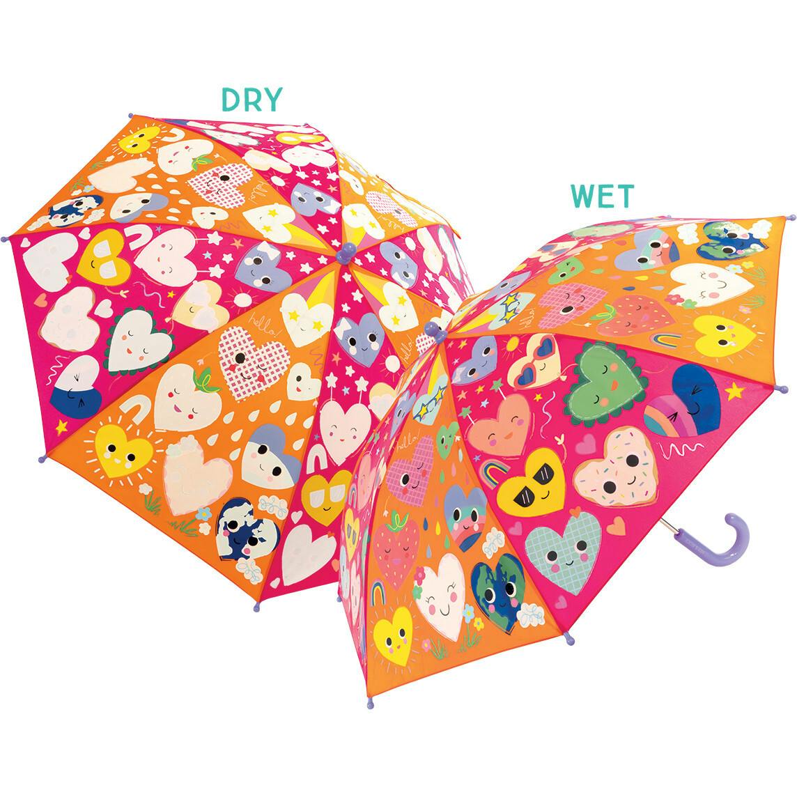 Hearts 6+ Colour Change Umbrella
