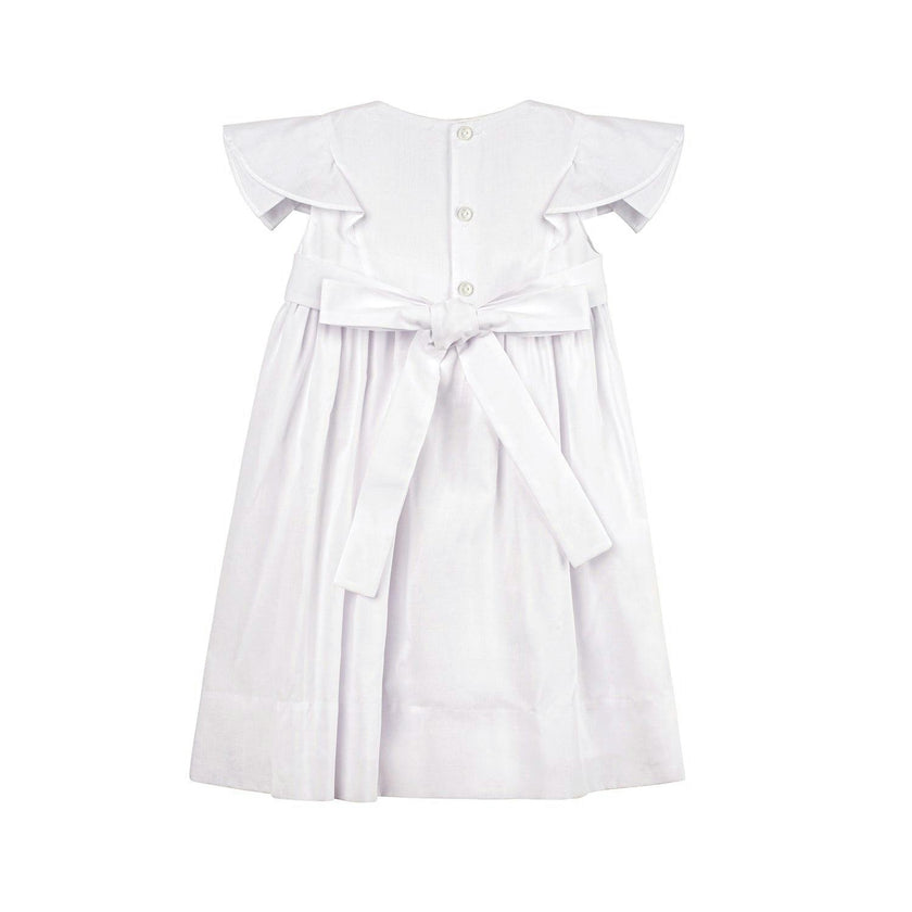 White Elegant Smocked Wedding Dress