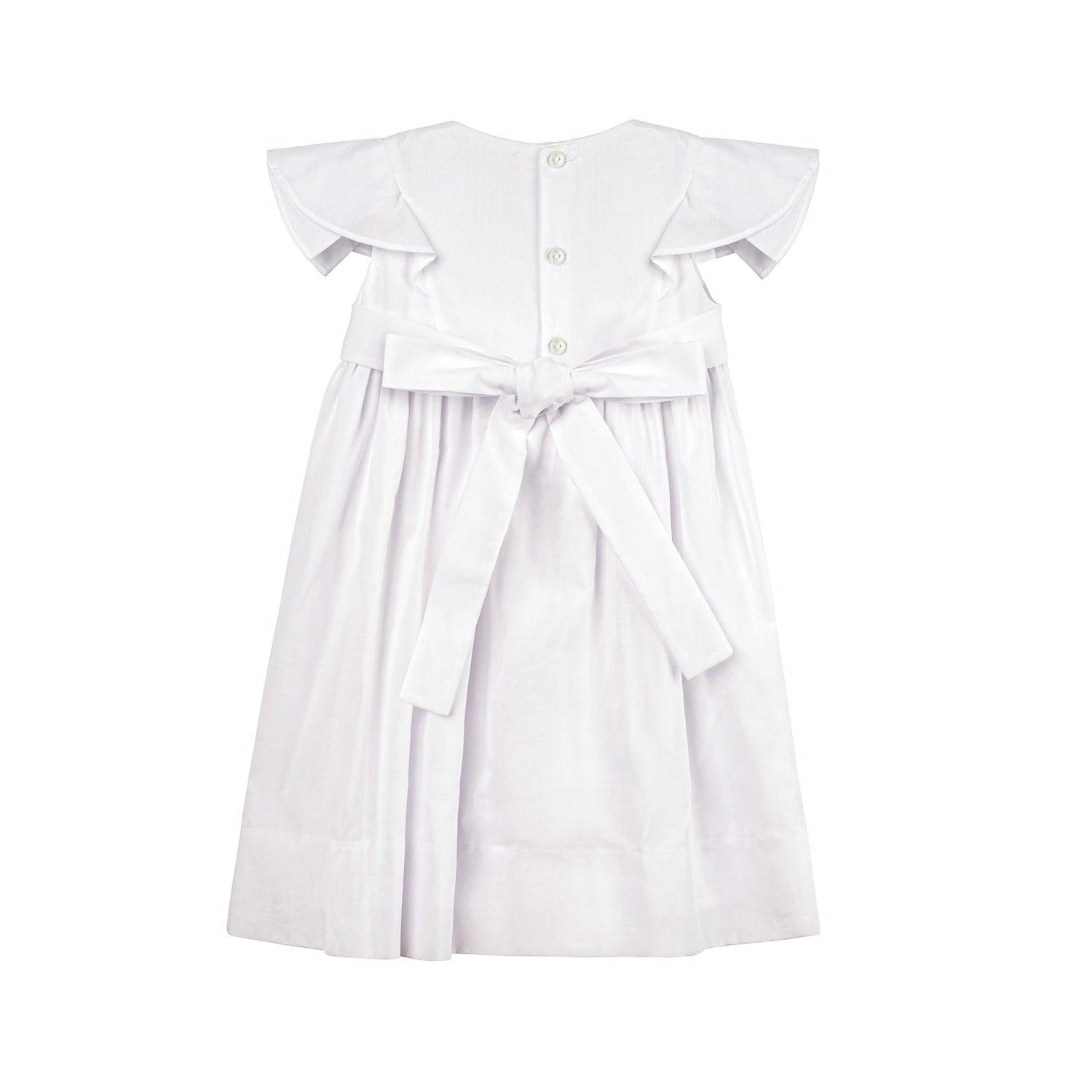 White Elegant Smocked Wedding Dress