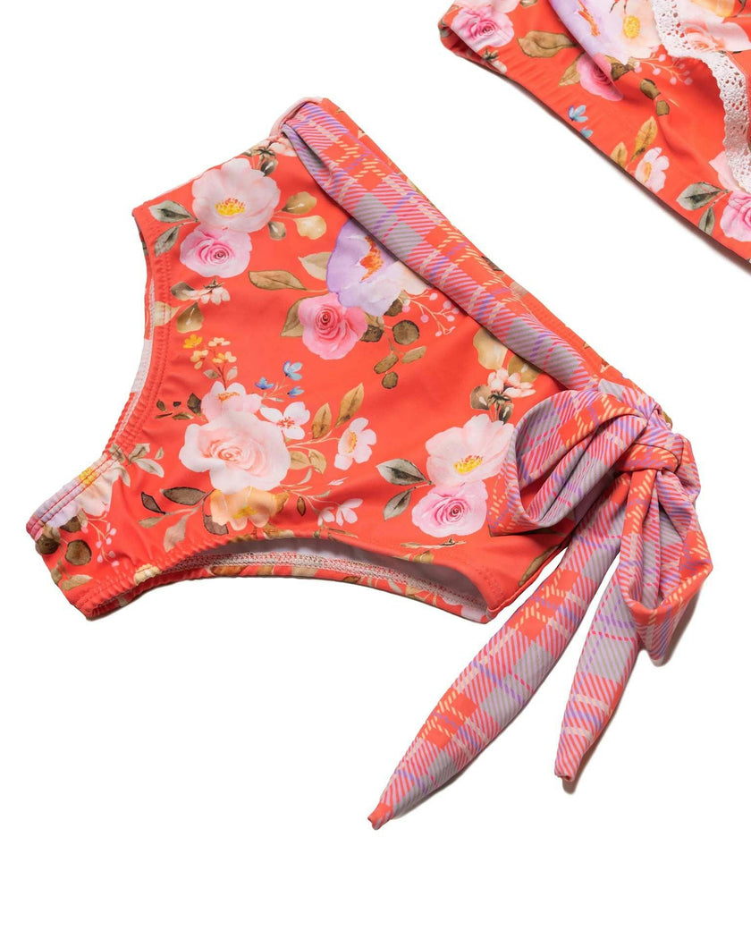 One Shoulder Ruffle Bikini