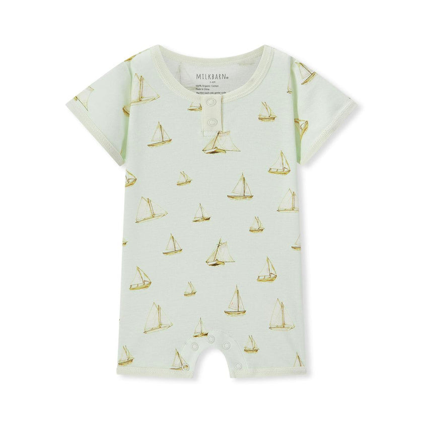 Sailboat Melody Organic Cotton Shortall