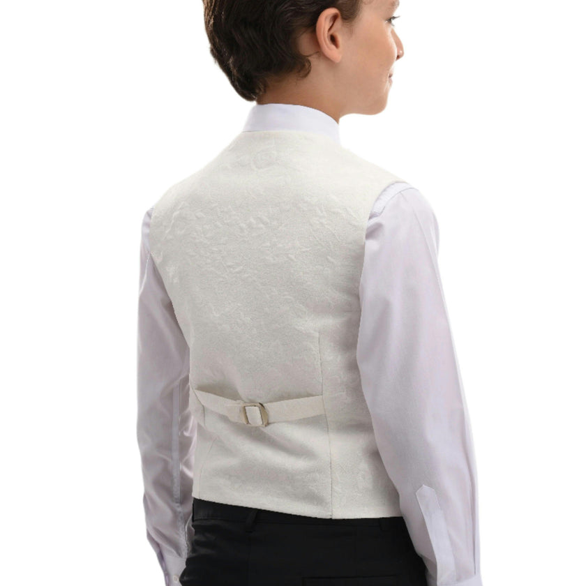 Cream Floral Print Vest & Bowtie