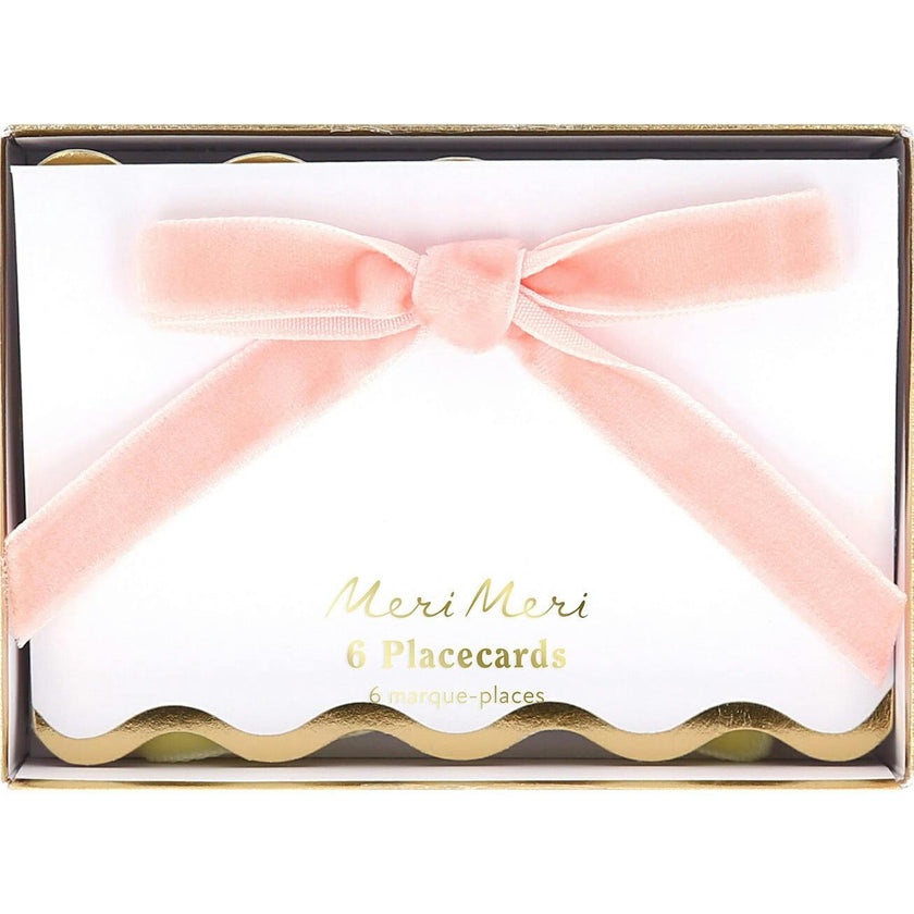 Pastel Velvet Bow Place Cards