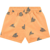 All-Over Swimming Graphic Print Swim Trunks