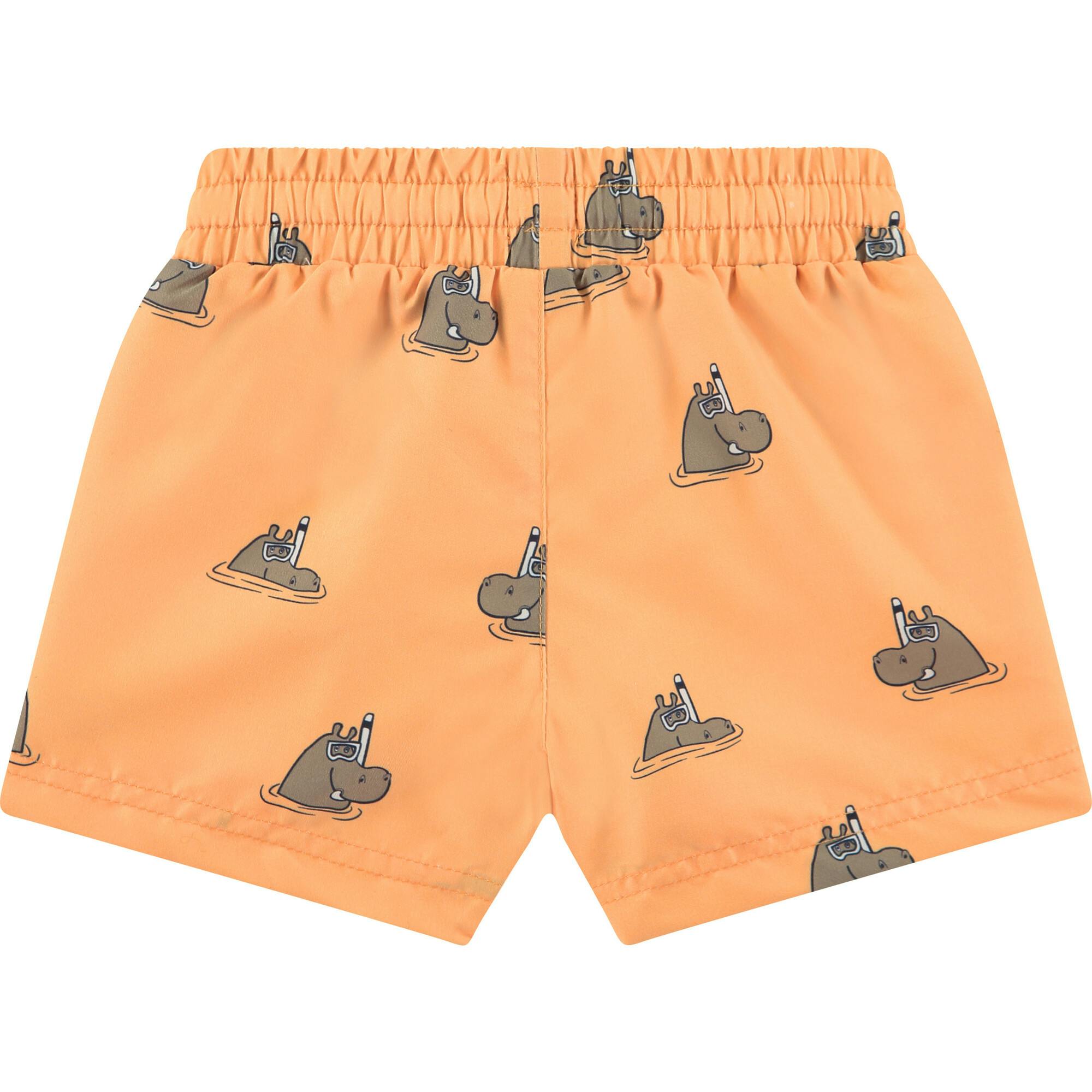 All-Over Swimming Graphic Print Swim Trunks