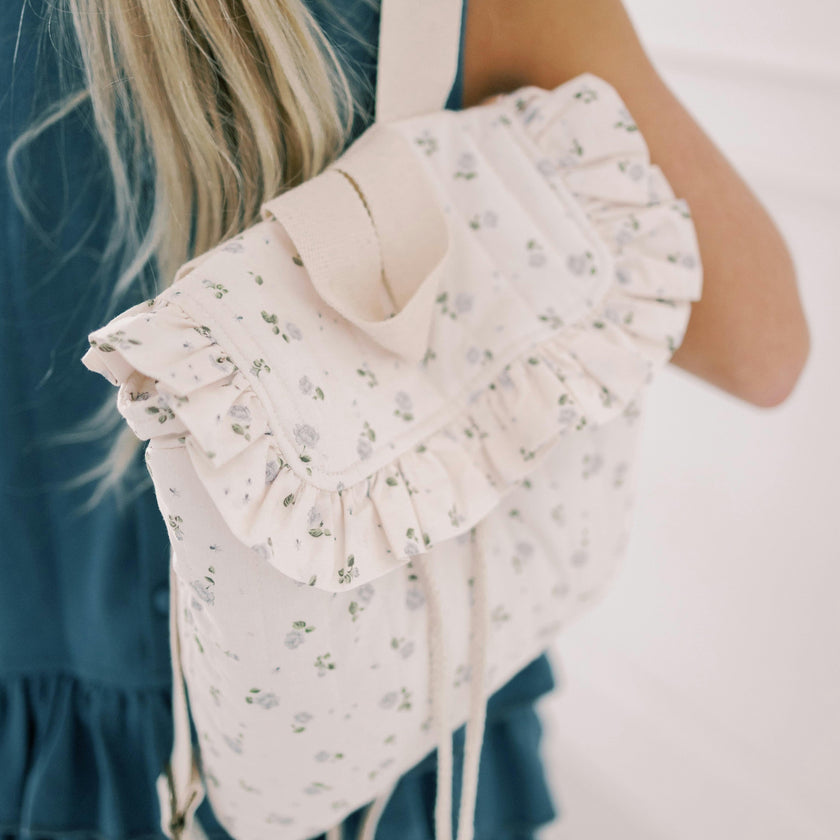 Eloise Quilted Backpack in Vintage Petite Blue