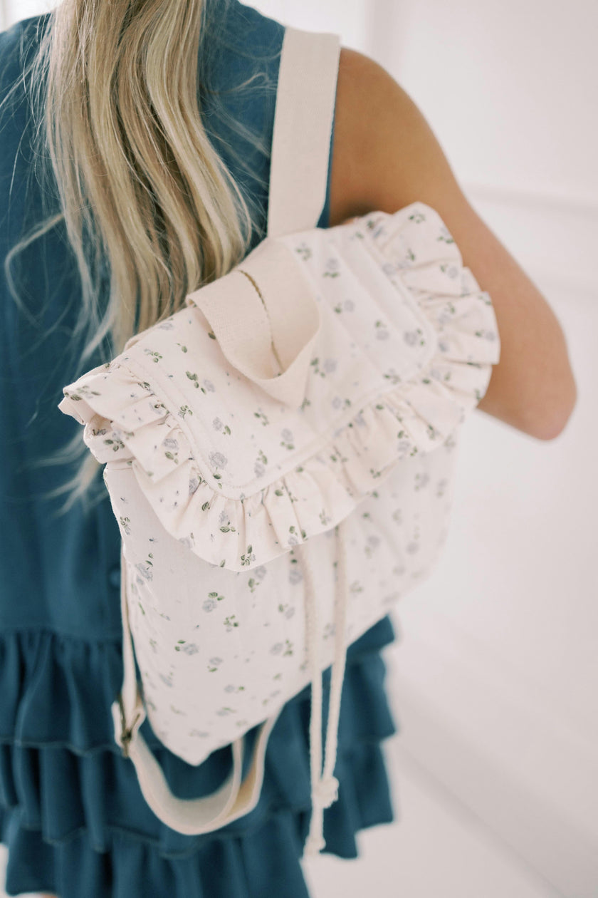 Eloise Quilted Backpack in Vintage Petite Blue