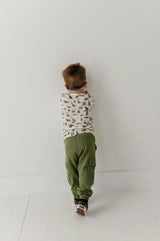 Boys Cargo Pants in Deep Olive