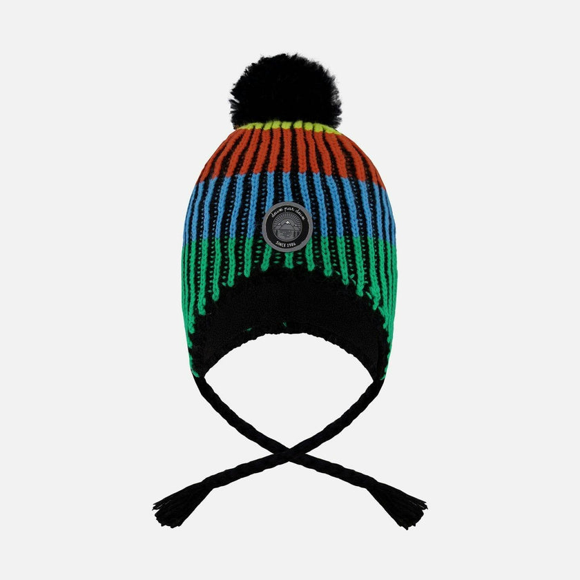Lined Peruvian Knit Winter Hat with Pompom Multicolor