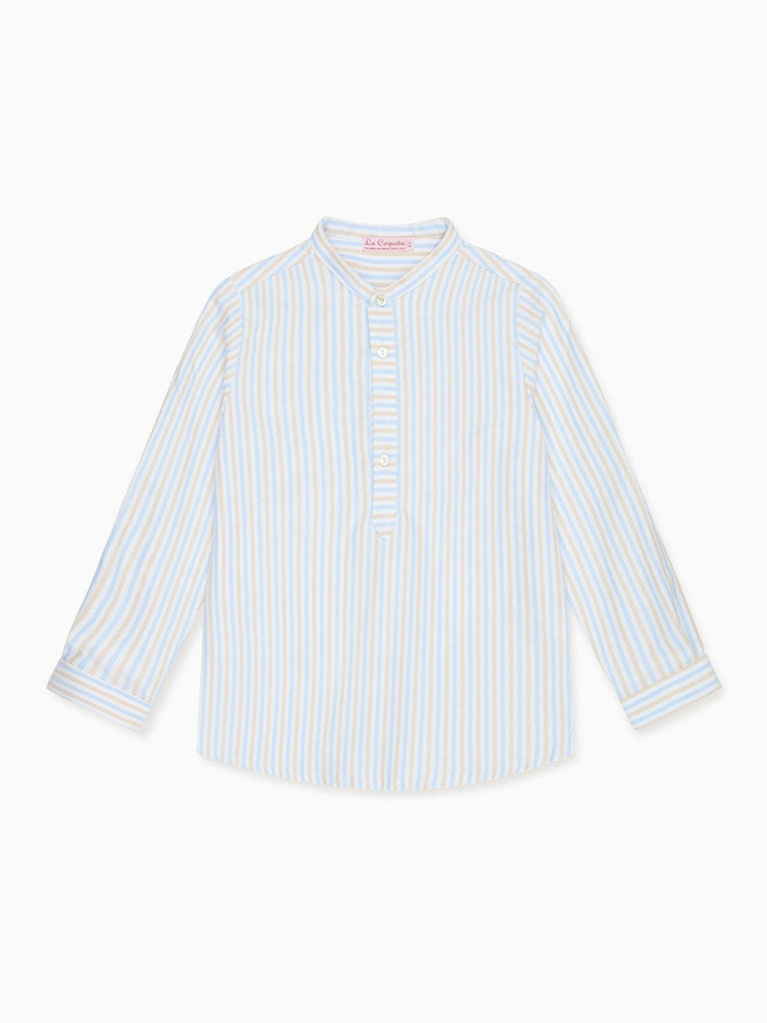 Caramel Stripe Jazmin Long Sleeve Boy Shirt