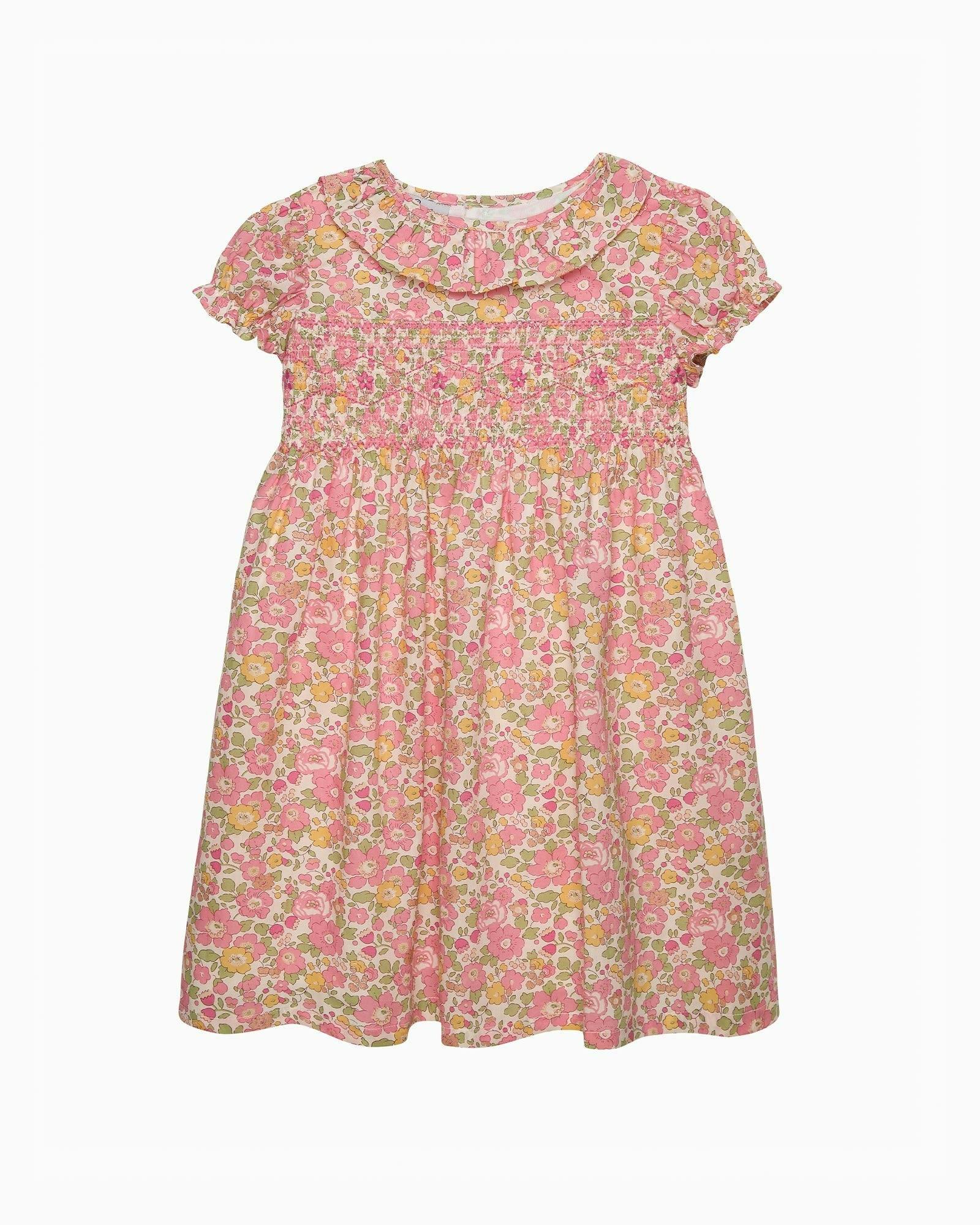 Peach Sparkle Betsy Smocked Dress
