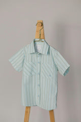 Sporting Shirt in Stripe In Blue Jay