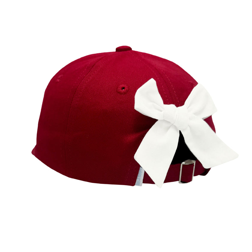 Red Football Bow Baseball Hat (Baby/Toddler, Youth)