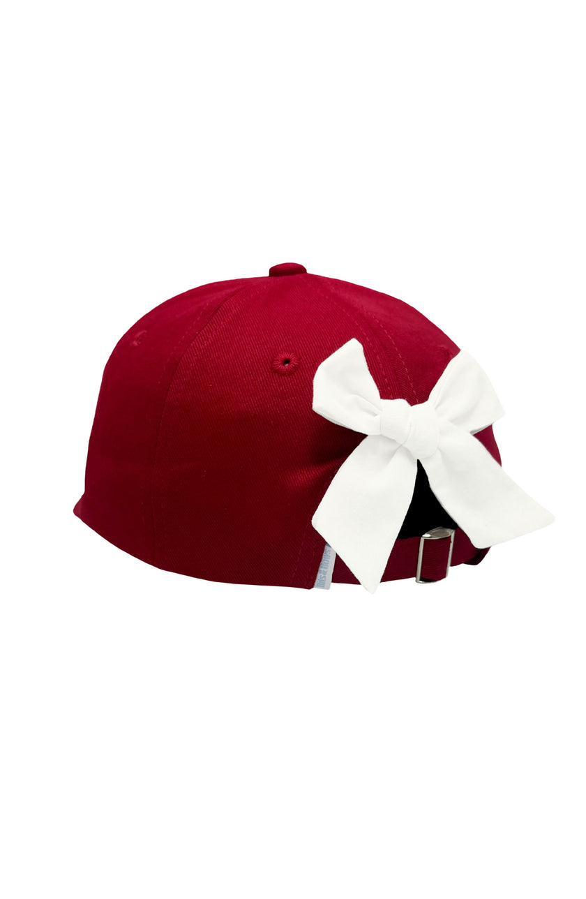 Red Football Bow Baseball Hat (Baby/Toddler, Youth)