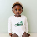 Shamrock Truck Patch St. Patrick's Day Long Sleeve Romper