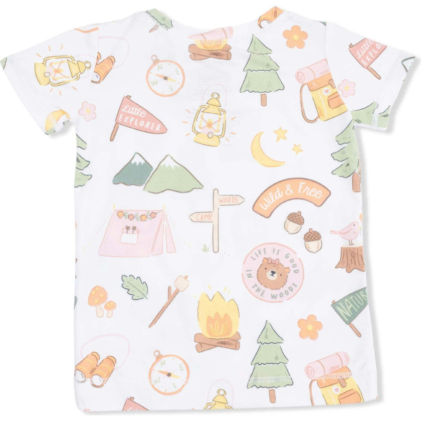 Camping Pink - Short Sleeve Loungewear Set