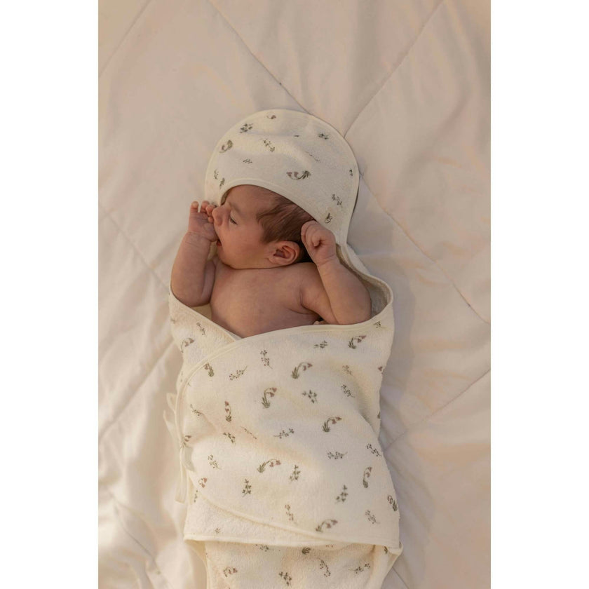 Printed Wrap Terry Towel Mauve/Cream