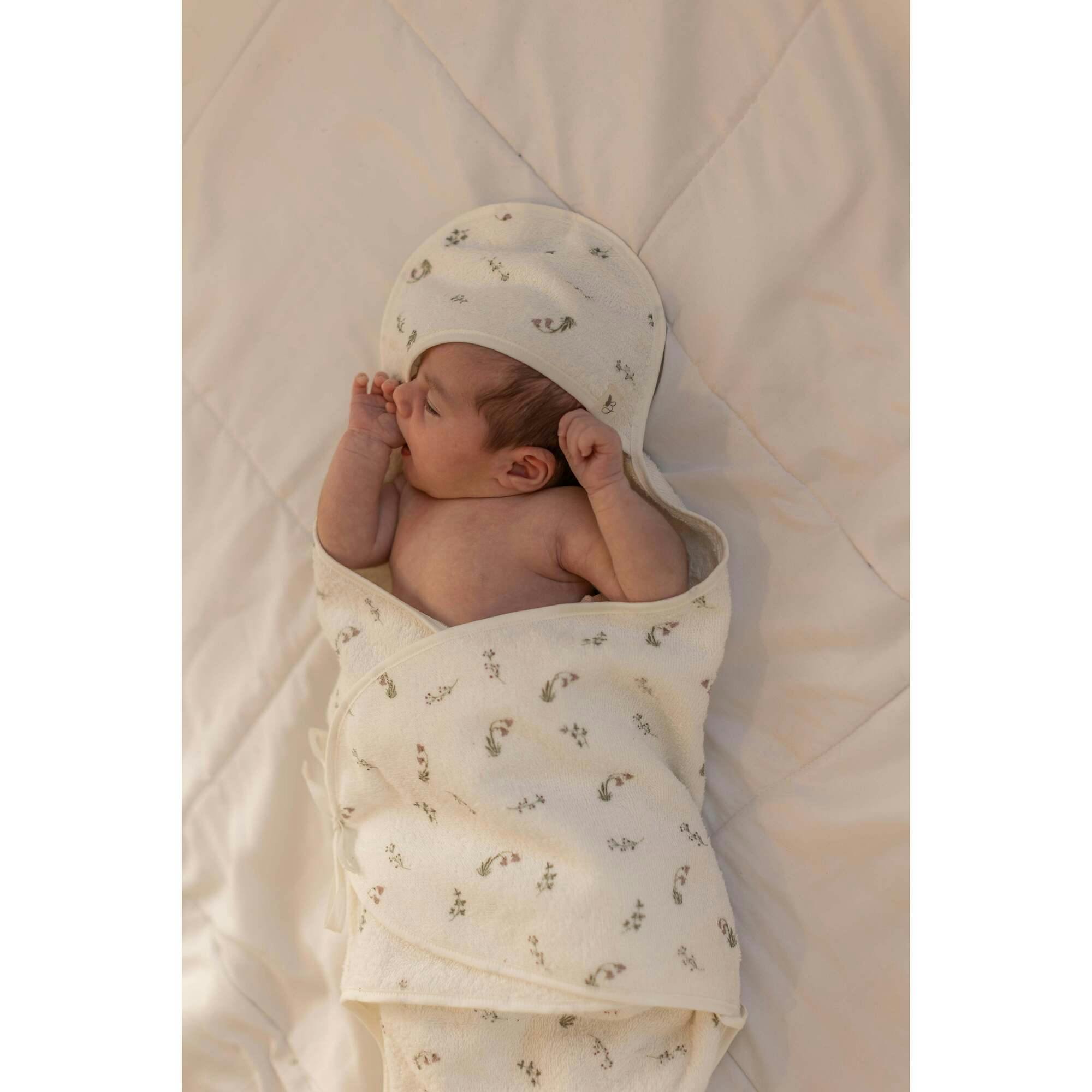 Printed Wrap Terry Towel Mauve/Cream
