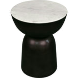 Atarah 20" Contemporary Natural Marble/Metal Handmade Hourglass End Table