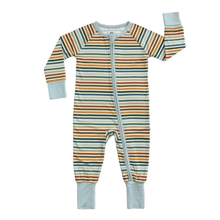 Autumn Stripes Bamboo Convertible Footie Romper