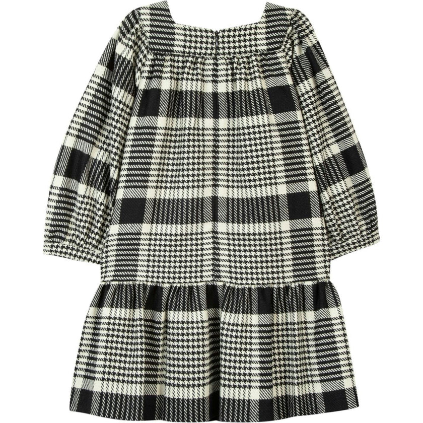 Retro Houndstooth Cotton-Blend Dress