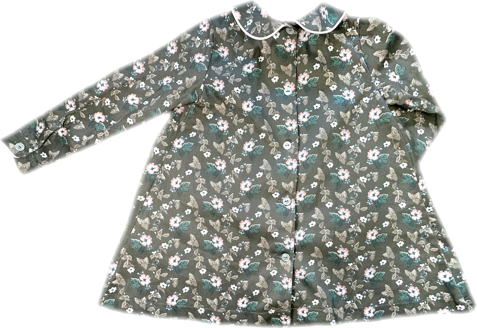 Charlie Dress and Bloomer Set in Woodland Floral in Cocoa