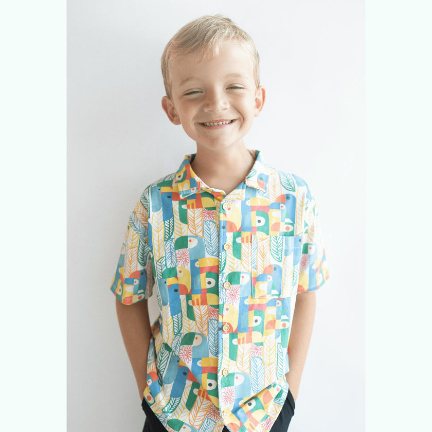 Cory baby's & kids' short sleeves button down collar shirt