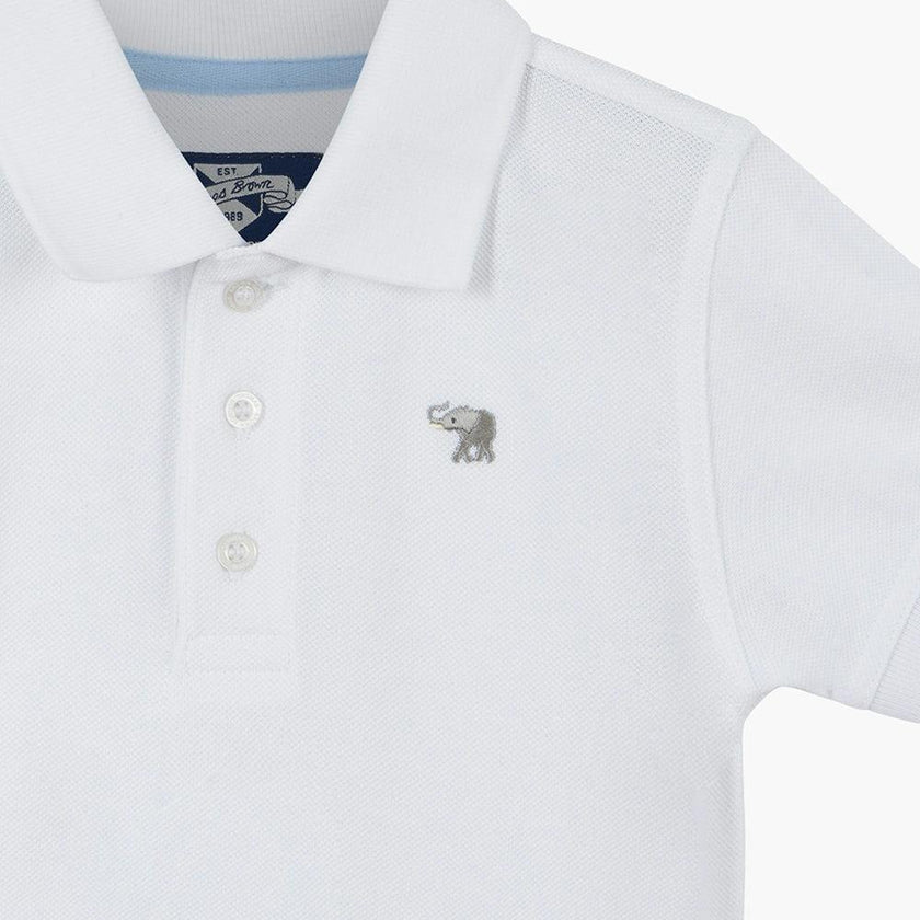 Harry Piqué Polo in White