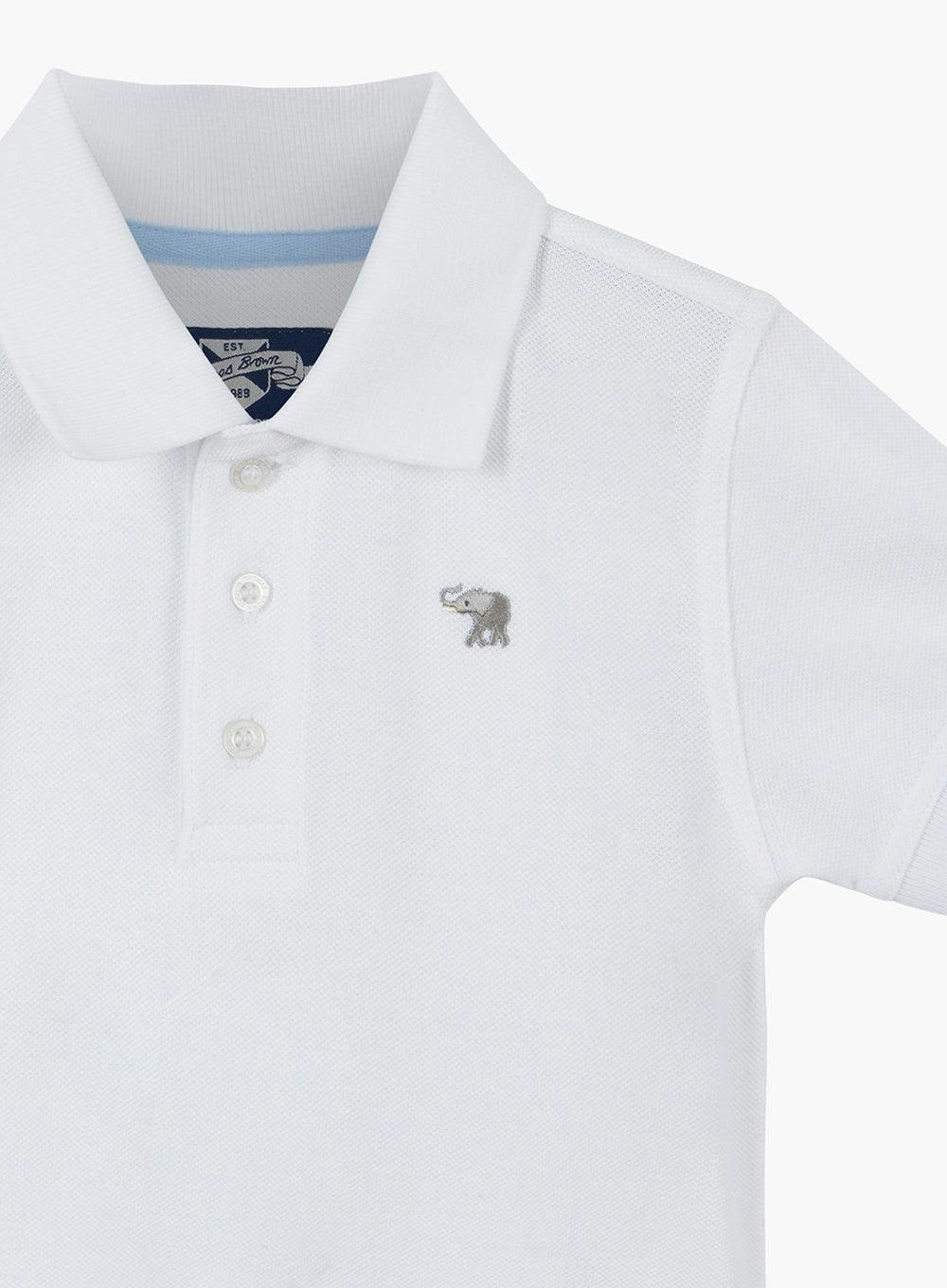 Harry Piqué Polo in White
