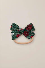 Hair Bows in Evergreen Merry Ditsy