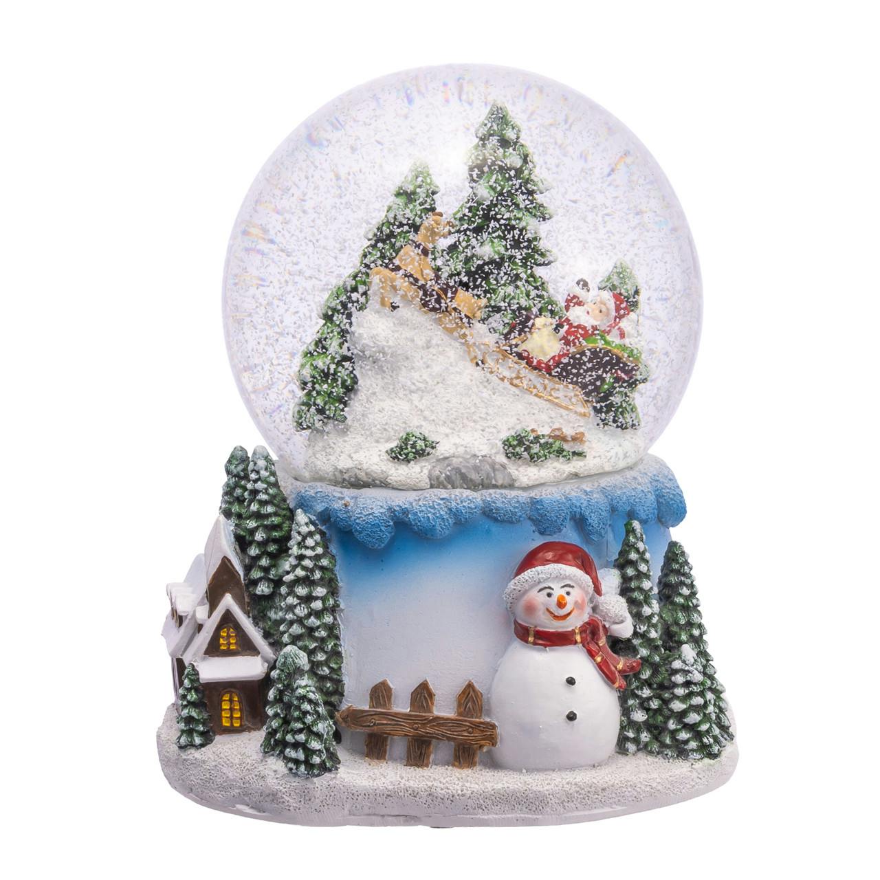 Kurt Adler 100MM Musical Santa, Snowman & Tree Snow Globe