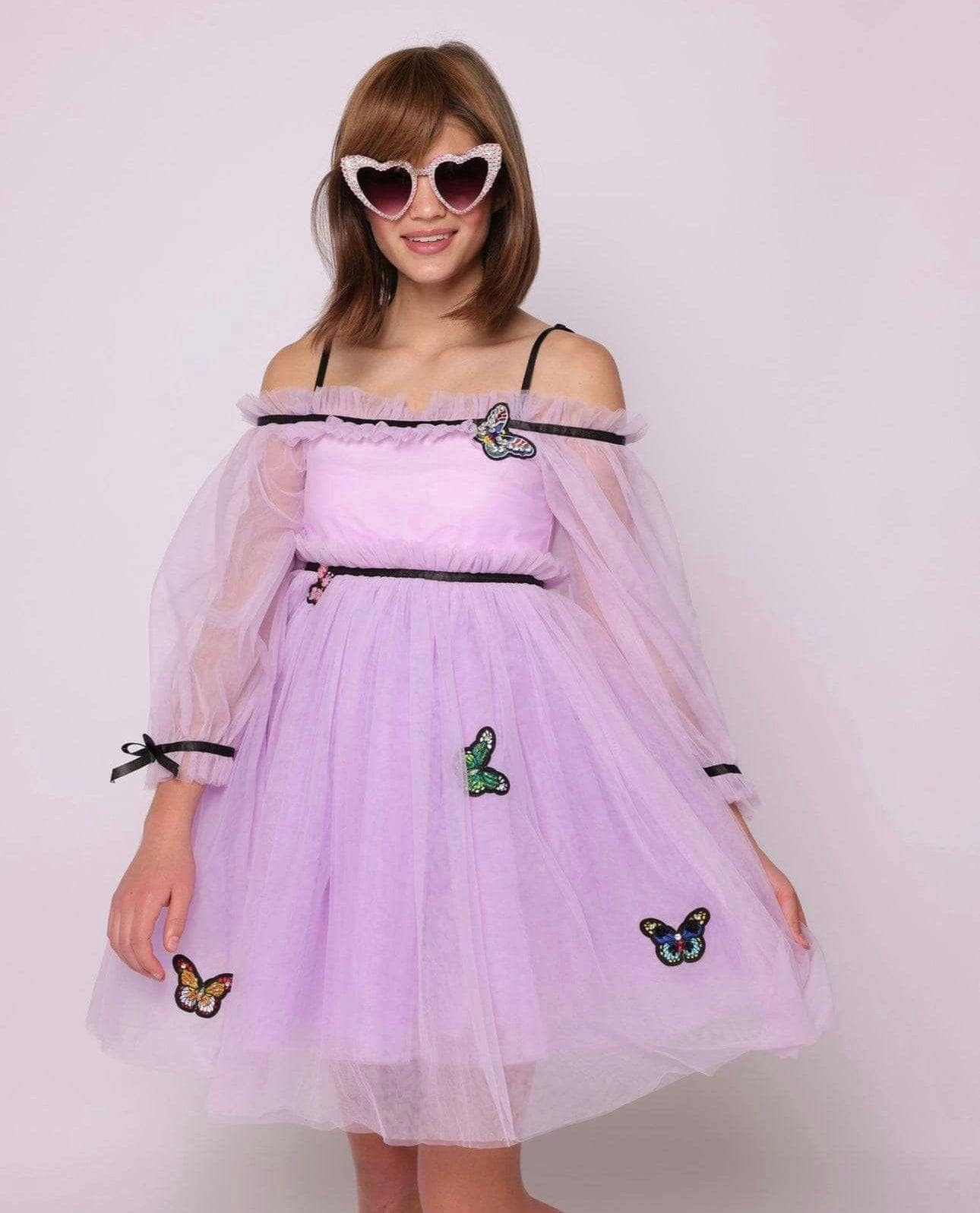 Dream Off-Shoulder Full Sleeve Tulle Dress