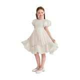 Cream Aurora Glitter Party Dress