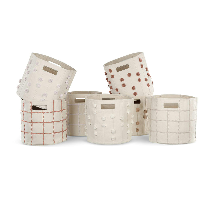 Handmade Canvas Storage Basket Lace
