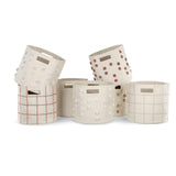Handmade Canvas Storage Basket Pom Pom - Pecan