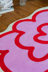 Funky Flower Shaped Irregular Rug by Shayla Goethe