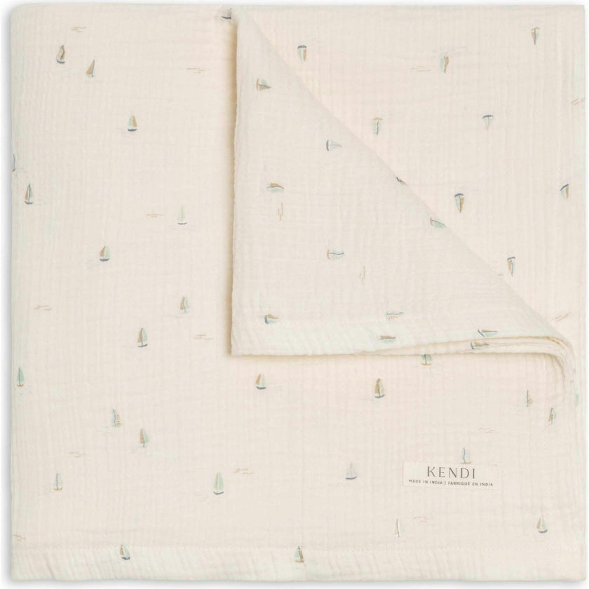 Muslin Swaddle Blanket - Marina / Sea + Dune