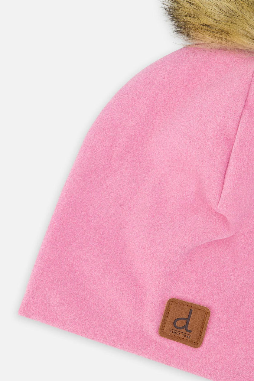 Jersey Hat With Pompom Pink