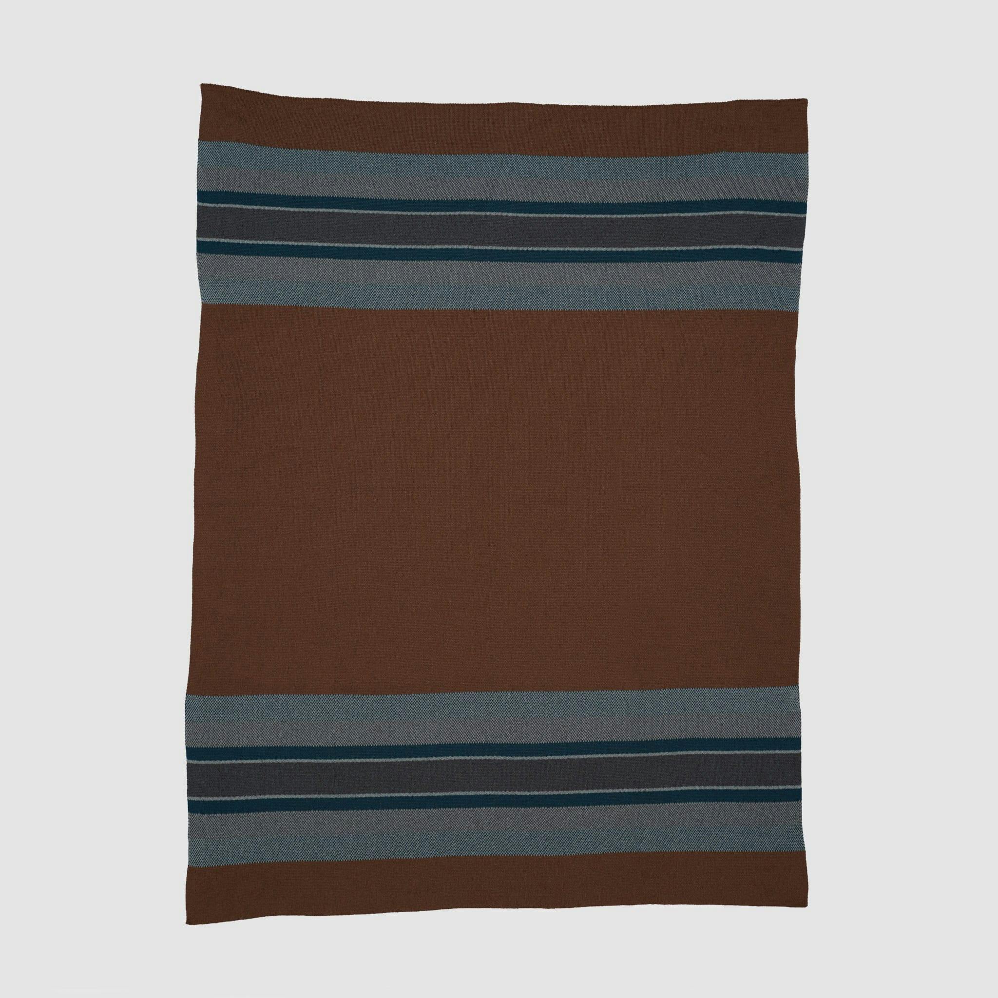 Cotton Sustainable Knit Throw Blanket | Lodge Stripe