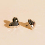 Geometric Heart Stud Earrings
