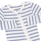 Vintage Stripe Blue - 2 Way Zipper Footie