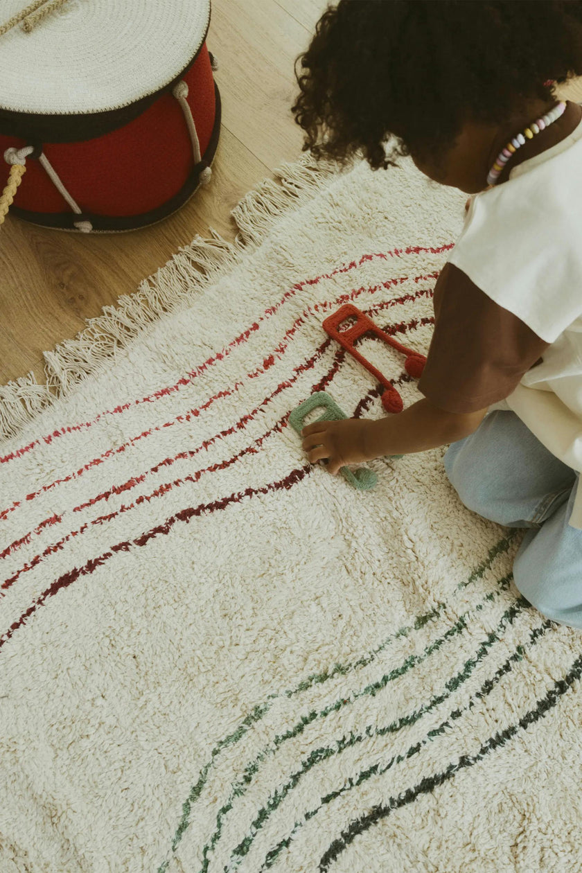 Washable Play Rug Musical Notes Colors