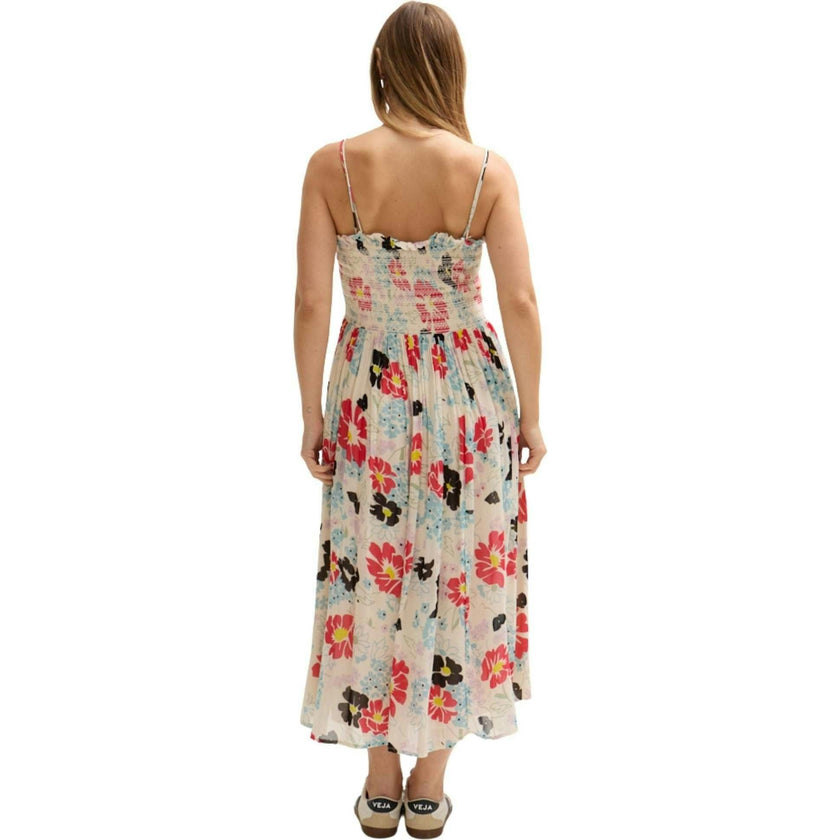 Jessica Detachable Strap Poppy Print Midi Dress